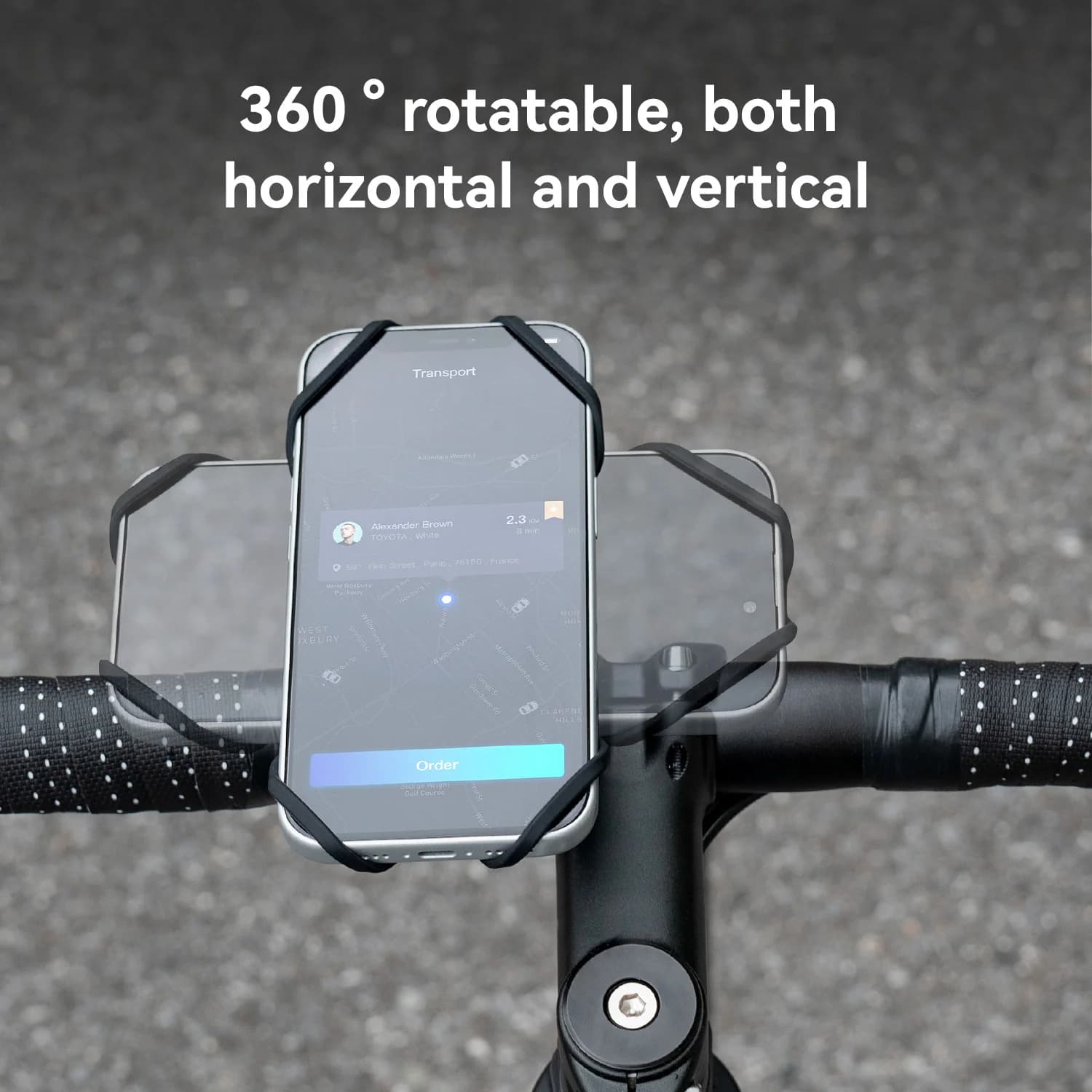 マグネット式シリコン クイックリリース対応 バイク用スマホホルダー